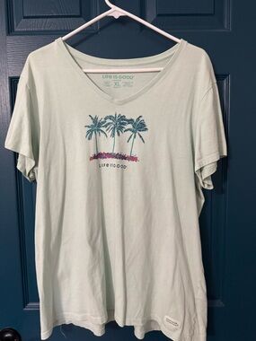 Life Is Good Pale Mint V-Neck Women's Tee